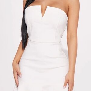 Counting Daisies Denim Mini Dress - White